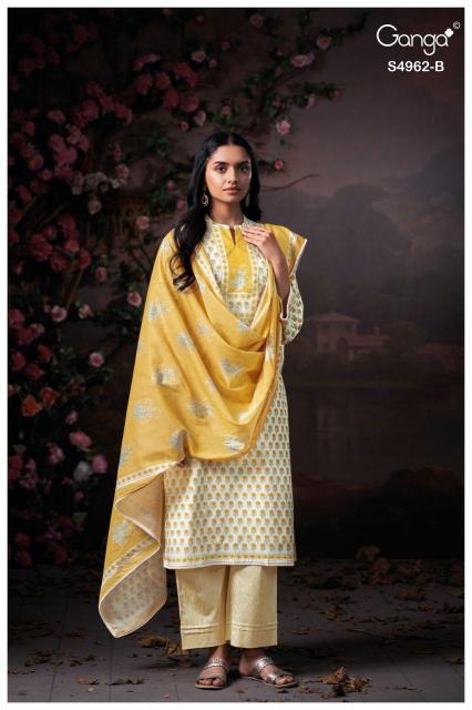 Ganga hiranshi 4962 catalogue dress material online wholesale
